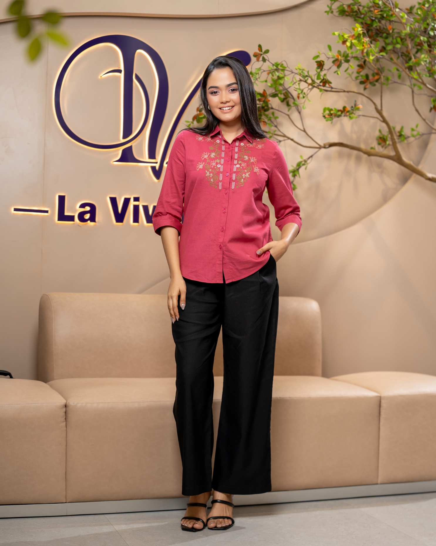 Embroidery Detail Shirt Blouse - Image 5