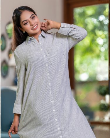 Pocket Detail Short Tent Shirt Dress