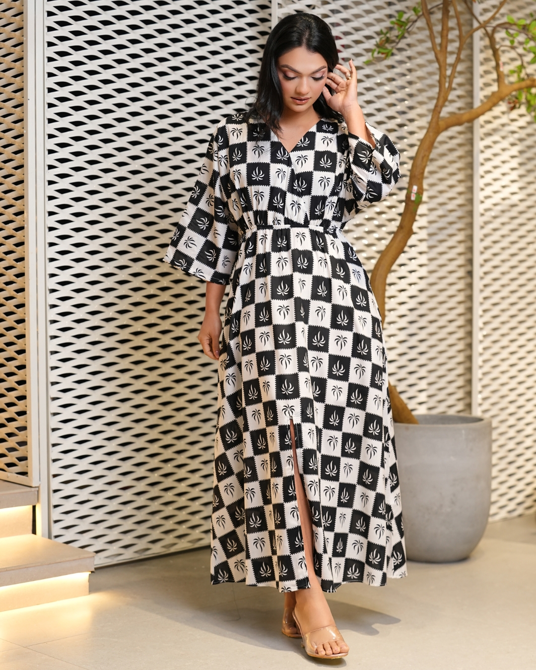 Front Overlap Maggie Sleeved Maxi Dress - Image 2