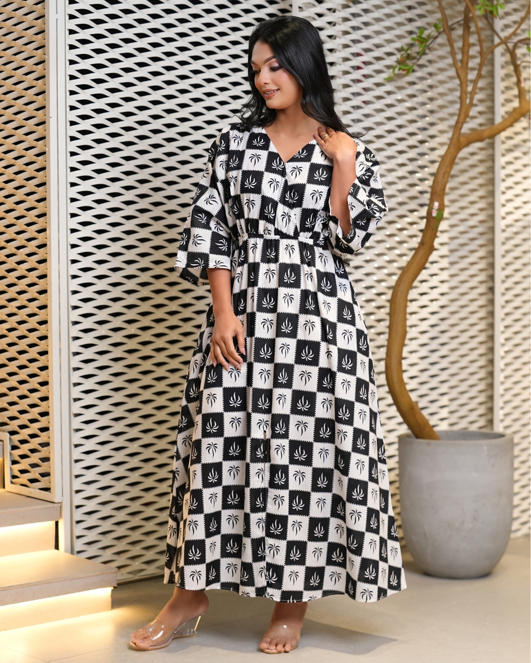 Front Overlap Maggie Sleeved Maxi Dress - Image 4