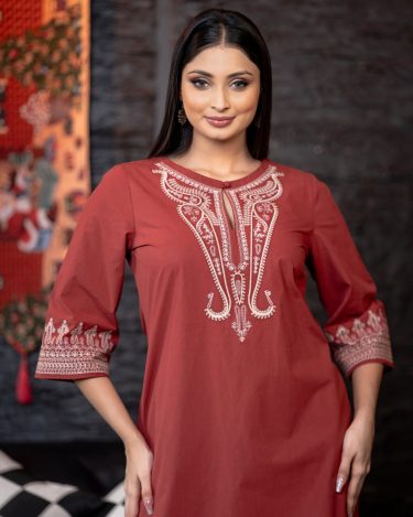 Embroidery Button Detail Short Dress