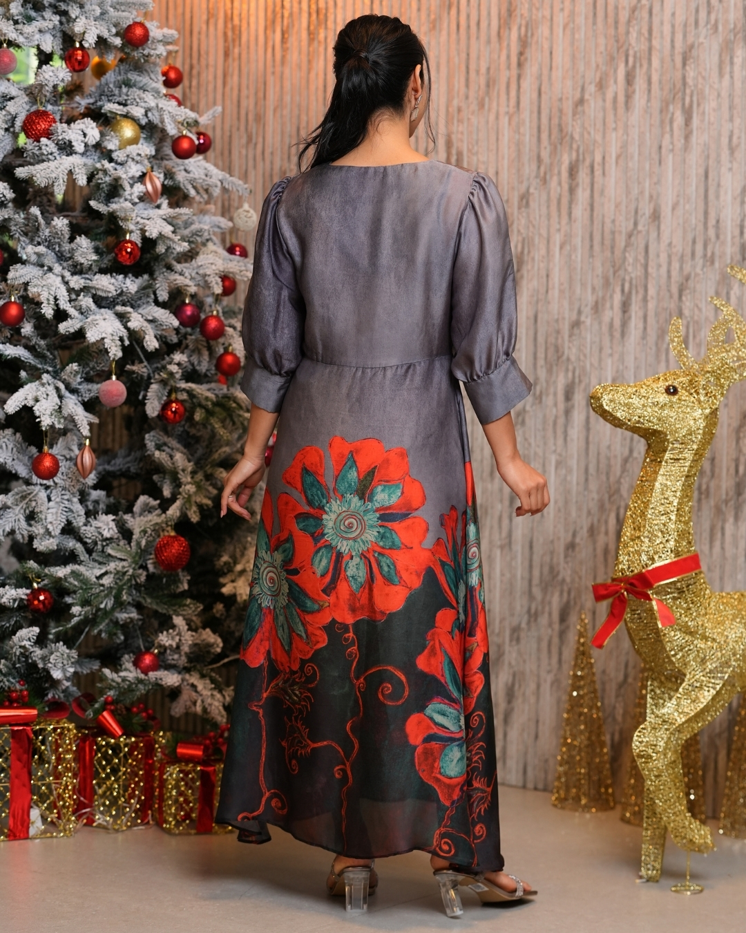 Floral Patterned Empire Waist Maxi Dress - Image 6