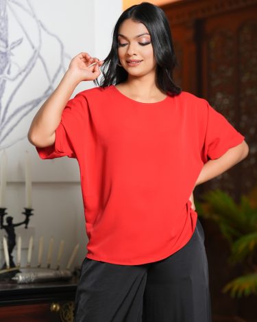 Round Neck Maggie Sleeve Blouse