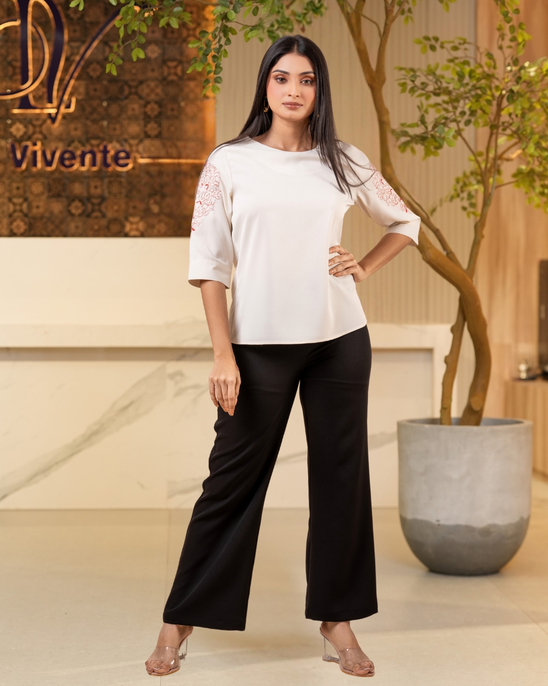 Embroidery Sleeve Detail Blouse - Image 4