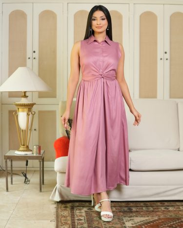 Waist Twist Detail Sleeveless Maxi Dress